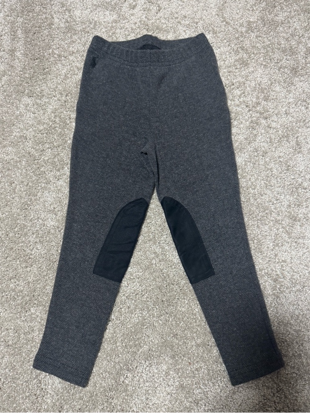Polo Ralph Lauren Girls Herringbone Leggings 4T Gray Knee Patch
